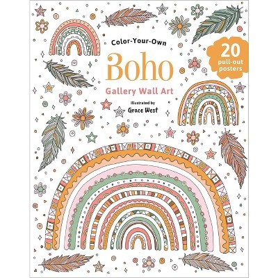 Boho: Coloring Book - (Gallery Wall Art) (Paperback)