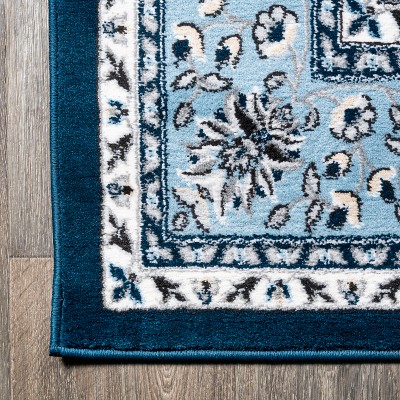 Navy/Blue Medallion Easy-Care Synthetic Area Rug