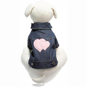 Gooby Denim Jacket for Pets, Large, Hearts - 1 of 1