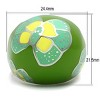 Slickblue Women’s Glossy Green Epoxy Ring – Yellow Floral Motif with Dotted Accents, Stainless Steel, Sizes 5–10 - 2 of 4