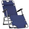 Gulches Navy 2-in-1 Tanning Chair - Adjustable Beach Lounge & Camping Chair with Pillow, Pocket, Folding Design - 2 of 4