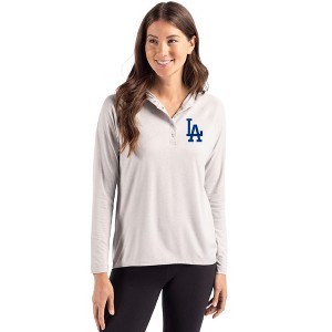 Los Angeles Dodgers Cutter & Buck Coastline Epic Comfort Recycled Womens Hooded Shirt - 1 of 1