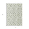 Artichoke Green And Ivory Geometric Washable Indoor Outdoor Area Rug - 3 of 4