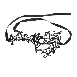 Unique Bargains Lace Half Face Party Mask Black 1 Pc - 1 of 4