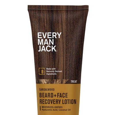 Every Man Jack Men&#39;s Recovery Beard + Face Moisturizer Lotion - Sandalwood - 3.2 fl oz