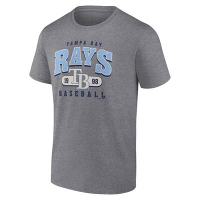 MLB Tampa Bay Rays Men's Gray Bi-Blend Short Sleeve T-Shirt