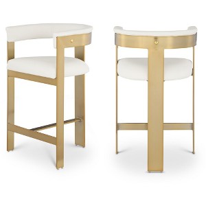 Meridian Furniture,Romeo Vegan Leather Counter Stool, Set of 2 - 1 of 4