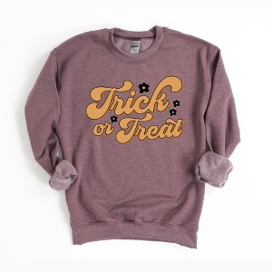 Simply Sage Market Women's Graphic Sweatshirt Trick or Treat Flowers - 1 of 4