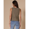 INSPIRE CHIC Women's Casual Linen Loose Faux Flap Pocket Lightweight Blazer Vest - 4 of 4