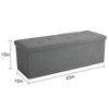 VECELO 46"/30"/15"/11.8" Folding Storage Ottoman Bench, Storage Chest, Linen Fabric Foot Rest Stool, Storage Footstools, Folding Storage Ottoman - 3 of 4
