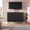 ODK Fluted 6 Drawer Wide Dresser, Modern Chest with Spacious Deep Drawers, Wooden Organizer Ideal for Living Room, Hallway, or Kids Room - 4 of 4