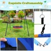 45 Inch Outdoor Swing Set, 440lbs Saucer Swing Set with Heavy-Duty Metal A-Frame and Adjustable Ropes - 4 of 4