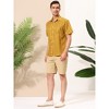 Lars Amadeus Men's Summer Striped Shirts Short Sleeves Button Down Beach Color Block Shirt - 4 of 4