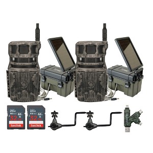 Stealth Cam Revolver 40MP Pro 360 Degree Cellular Trail Camera with Solar Power Pack Mount Stick 32GB Memory Cards and Card Reader (2 Pack) - 1 of 4