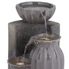 Three Bowls 26 1/2" High Large Modern Outdoor Decor Dark Gray Ceramic Floor Fountain with Light LED 3-Tier Outside Garden Patio Yard - 3 of 4