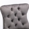 CLIHOME Set of 2 Bar Chairs, Contemporary Velvet Upholstered Barstools with Button Tufted Decoration and Wooden Legs - 4 of 4