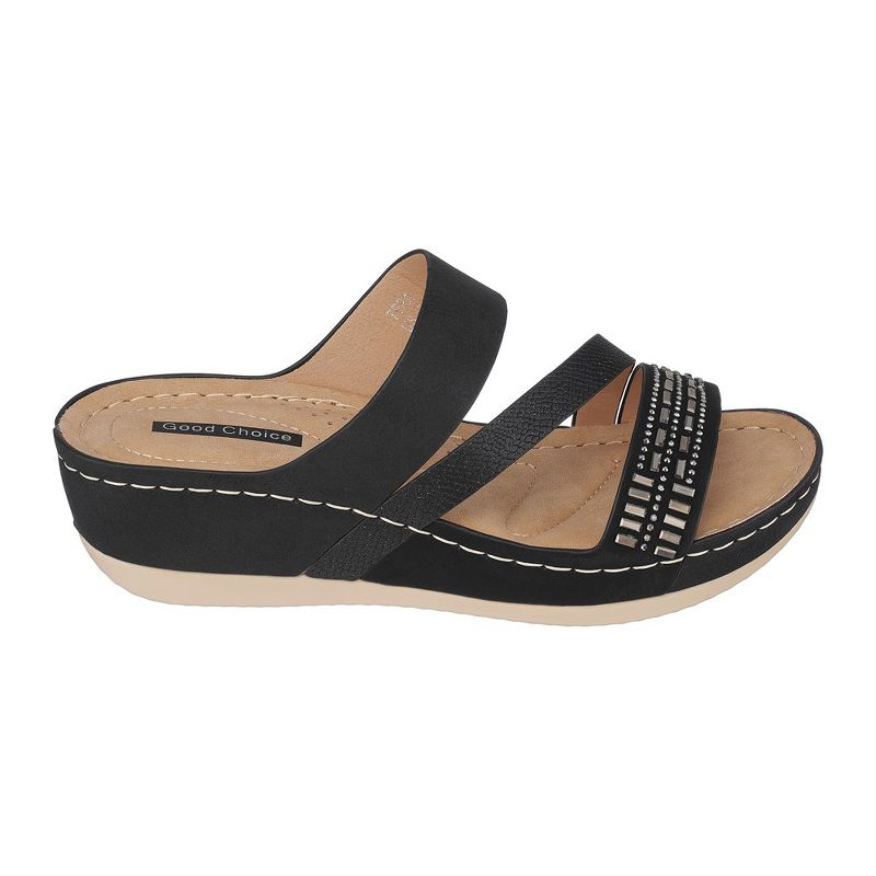 GC Shoes Tera Embellished Comfort Slide Wedge Sandals, 2 of 6