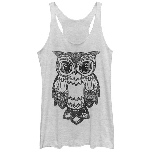 Women's Lost Gods Cute Owl Racerback Tank Top - image 1 of 3