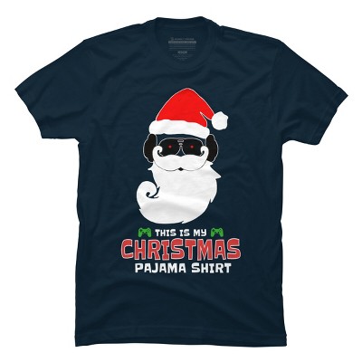 Men's Design By Humans This Is My Christmas Pajama Shirt Gamer Video Game Santa By TELO213 T-Shirt