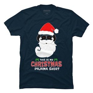 Men's Design By Humans This Is My Christmas Pajama Shirt Gamer Video Game Santa By TELO213 T-Shirt - 1 of 4