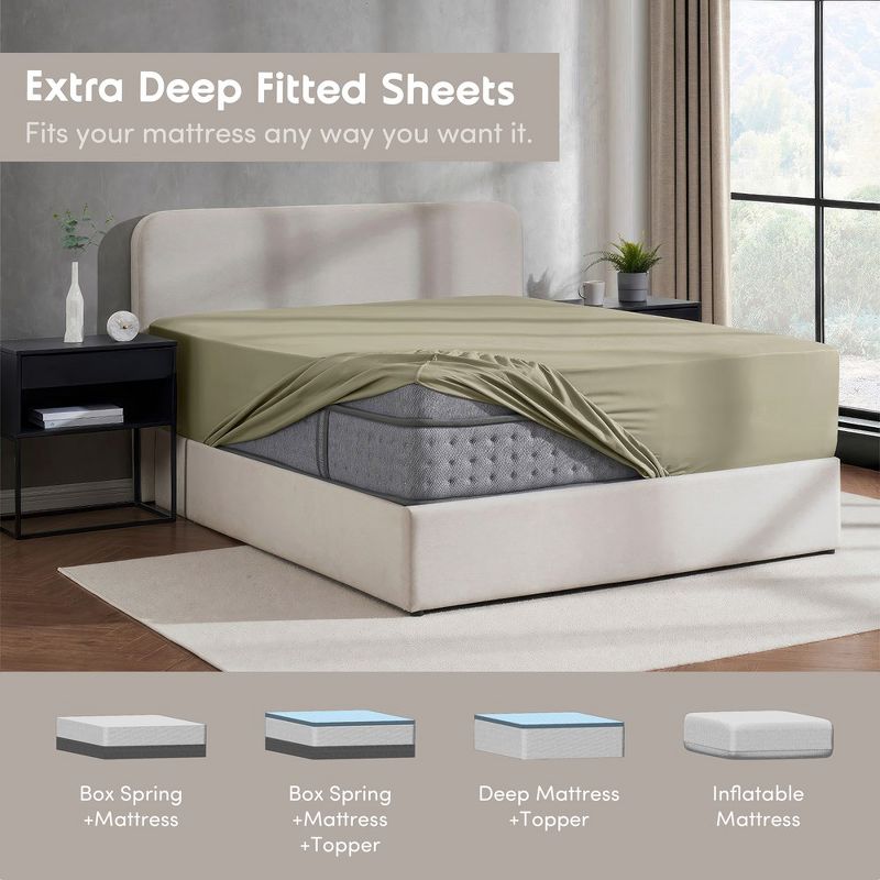 Empyrean Extra Deep Pocket Single Fitted Sheet, 5 of 7