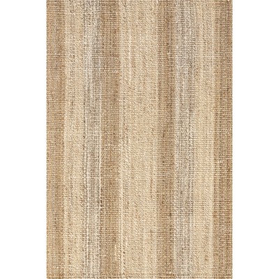 Nuloom Frankie Handmade Striped Jute Indoor Area Rug, 4' x 6', Ivory