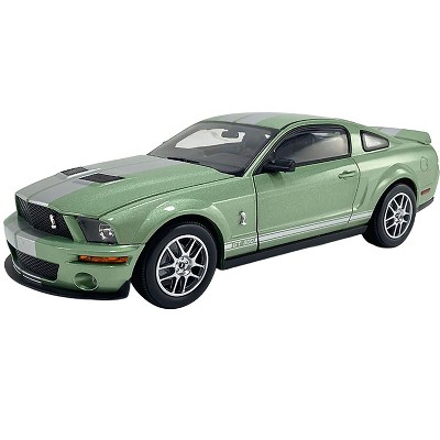2007 Ford Shelby GT500 Lime Green Metallic with Silver Stripes "Shelby Collectibles" Series 1/64 Diecast Model Car by ACME