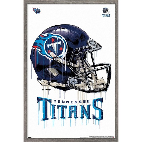 Trends International NFL Tennessee Titans - Drip Helmet 20 Framed Wall Poster Prints Barnwood Framed Version 22.375 x 34