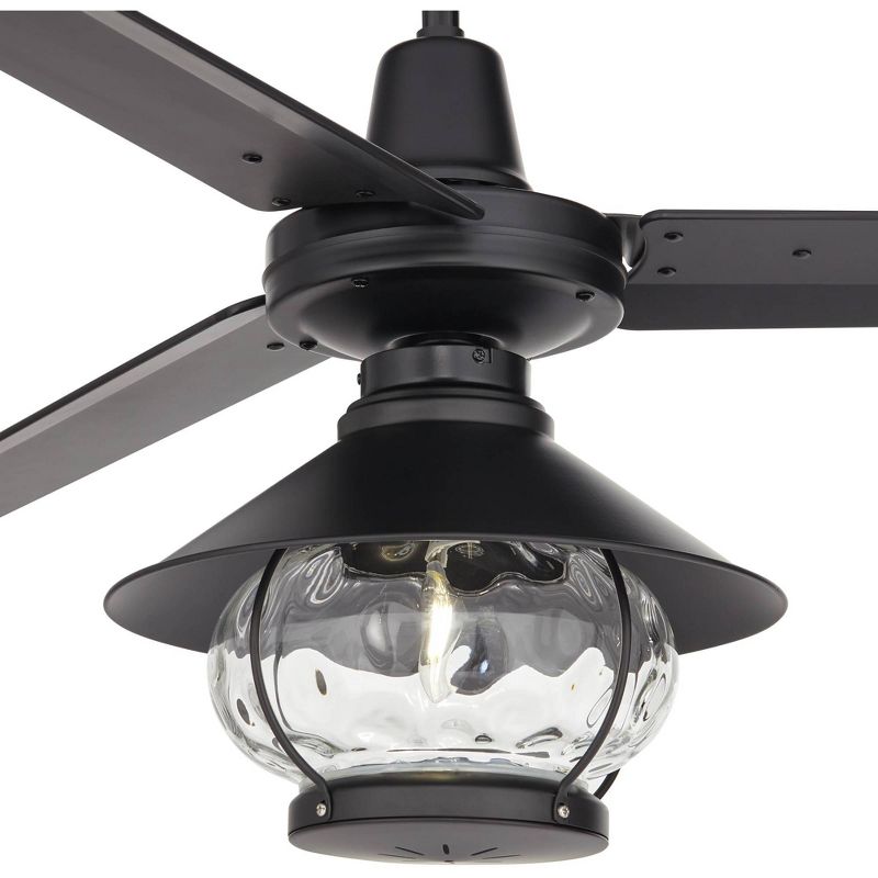 52" Casa Vieja Industrial Indoor Outdoor Ceiling Fan with Light LED Remote Matte Black Damp Rated for Patio Exterior House Porch, 3 of 10