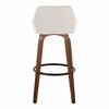 Set of 2 30" Fixed-Height Barstools with Wood Legs, Round Metal Footrest, and 360¡ã Swivel for Kitchen - 4 of 4