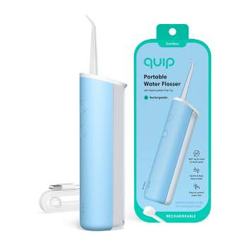 quip Rechargeable Cordless Water Flosser - Plastic | 2 Modes + 360º Tip - Sky Blue