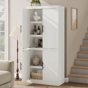 Garvee Tall Storage Cabinet, Farmhouse Large Wood Bookcase, Kitchen Pantry, Bathroom Cabinet with Doors for Dining, Office, Living Room, 70.4" - 1 of 4