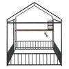 KIGFTSOD Metal Bed House Bed Frame with Desk, Shelves, Power Outlets and USB Ports - 3 of 4