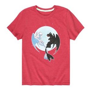 Boys' - How to Train Your Dragon - Night And Light Moon Short Sleeve Graphic T-Shirt - 1 of 3