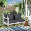 Aoodor 59" Tufted Porch Swing Cushions, Outdoor Swing Replacement Cushion 2-3 Seater with Backrest and 2 Pillows, Water and Fade Resistant - 3 of 4
