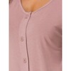 cheibear Women's Short Sleeve Button Down Midi Pajama Dress 2 Packs - 4 of 4
