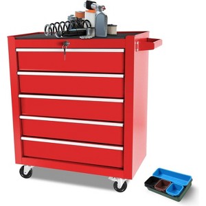 Tool Chest with Wheels,Metal Locking Rolling Tool Box with Tool Organizer Trays for Tool Storage Organizer,Garage,Portable Standing Mechanic Toolbox - 1 of 4
