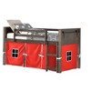 Donco Kids Barn Door Twin Brushed Shadow Low Loft With Red Tent - 3 of 3