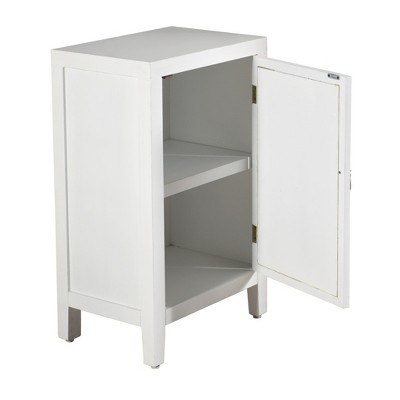 Roxie Rose Mirrored White Nightstand with Lattice Scroll Design