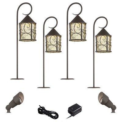 John Timberland Casa Seville Dark Walnut 8-Piece LED Path and Spot Light Set