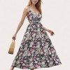 Anna-Kaci Women's Sleeveless Floral Print Maxi Dress with Adjustable Spaghetti Straps and V-Neckline - 3 of 4