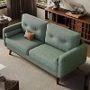 Mid Century Modern Couch, 65" Loveseat Sofa, Comfy Love Seat Couches for Living Room, Deep Seat Couch Linen Upholstered Sofas for Bedroom Office - 3 of 4