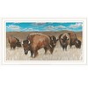 HomeRoots Bison Herd White Framed Print Wall Art - 4 of 4