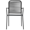 vidaXL Garden Chairs 2 pcs Cotton Rope and Steel Black - 3 of 4