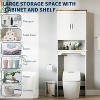 66" Over The Toilet Storage Cabinet, Bathroom Space Saver Organizer with Double Doors & Adjustable Shelves Free Standing Toilet Shelf with Anti-Tip - 4 of 4