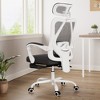 Lirago Ergonomic Arm Chair with Footrest High Back Breathable Mesh Adjustable Headrest Lumbar Support Home Office Study Swivel Chair Black - 2 of 4