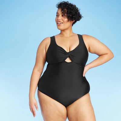 plus size black one piece