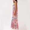Clotth Women's Floral Off-Shoulder Bodycon Dress - Summer Slim Fit, Long Mesh Layer with Scarf for Weddings and Cocktail Parties - 4 of 4