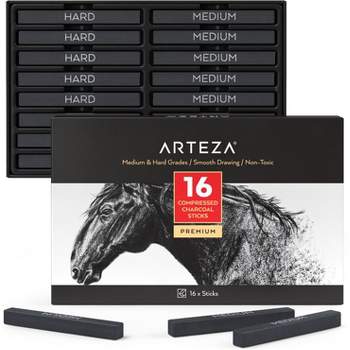 Arteza Premium White Charcoal Pencils For Drawing, Sketching, And
