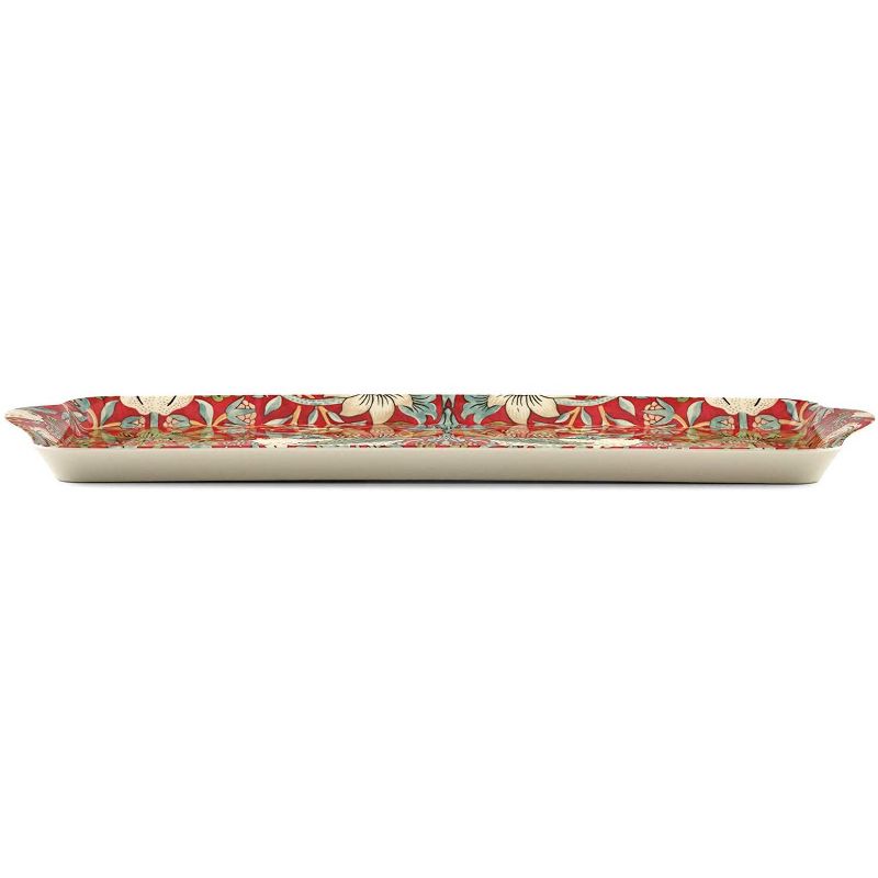 Pimpernel Morris and Co Strawberry Thief Red Melamine Sandwich Tray - 15.25" x 6.5", 2 of 6
